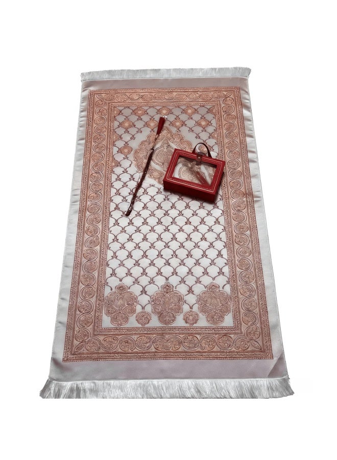 مجموعة سجادة صلاة وتسبيح مغلفة بعلبة هدية مقاس 70×110 سم، سجادة محمولة للسفر، للهدايا والصلاة المنزلية